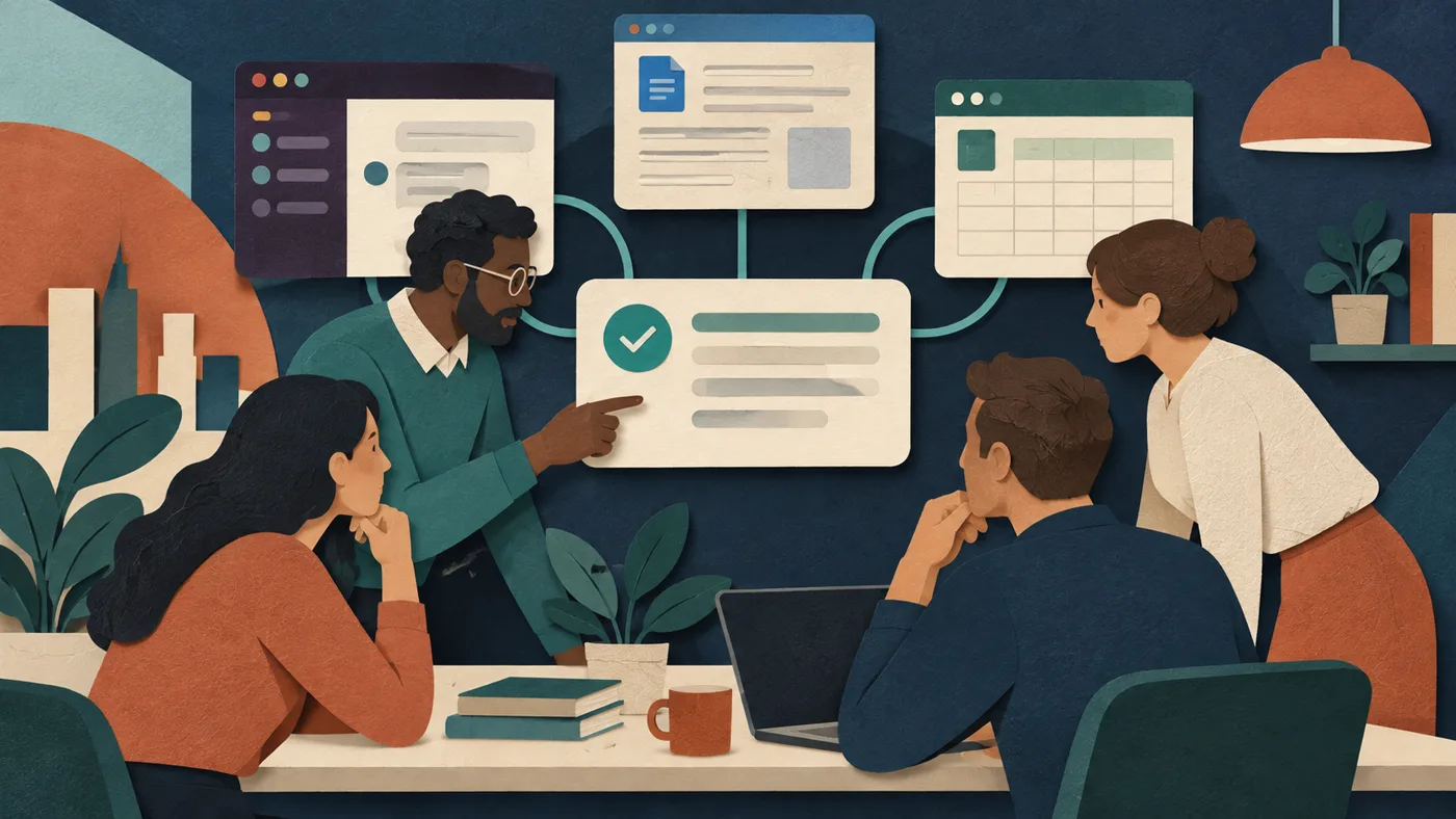 Employees using a reliable AI knowledge base inside their daily workflow with feedback and source links.