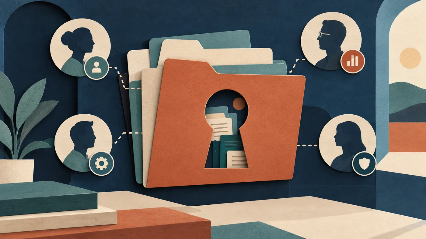 Permission gates separating restricted and shared knowledge before an AI answer is generated.